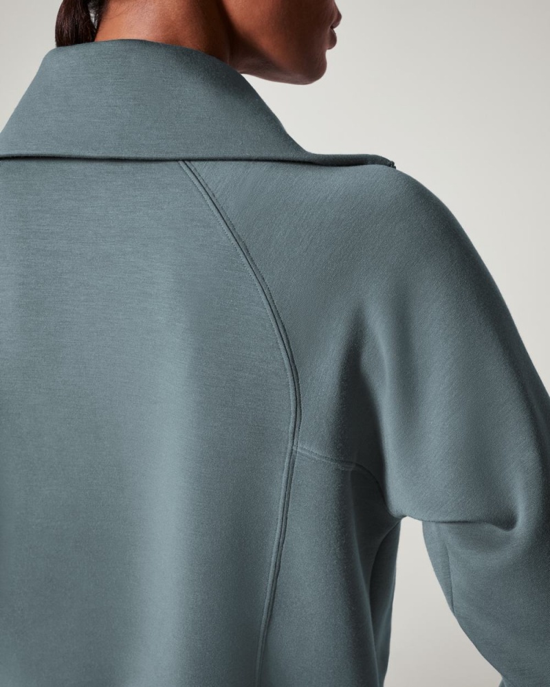 Topy Spanx AirEssentials Half Zip Blankyt Šedé | 6105783-VE