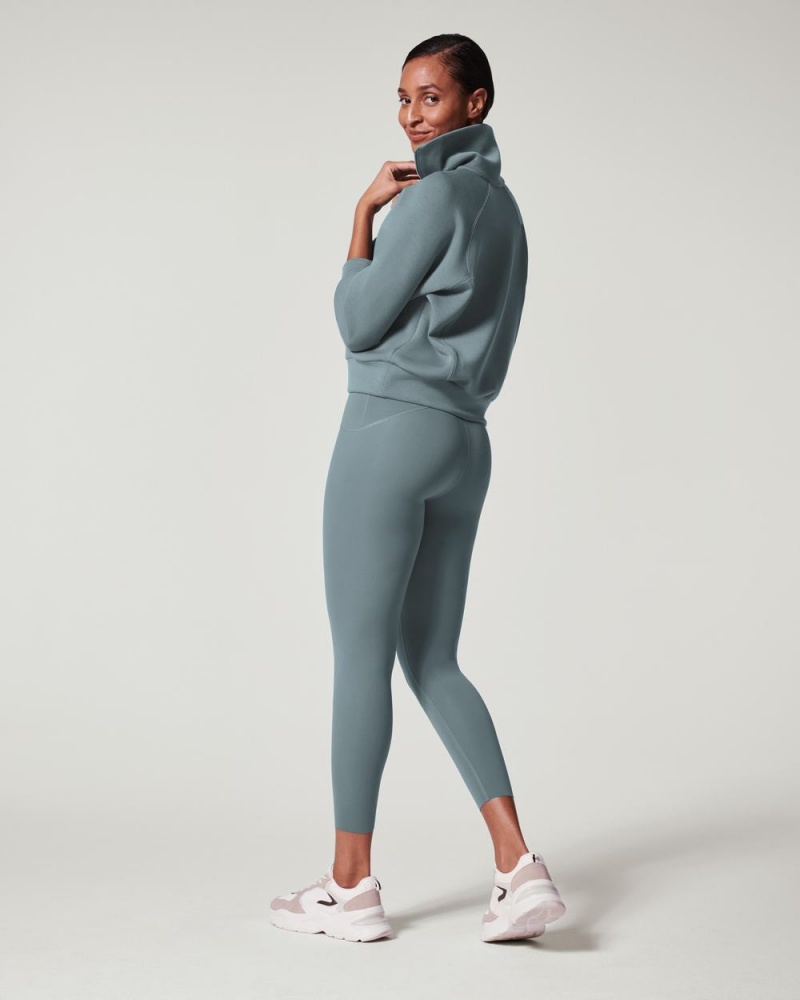 Topy Spanx AirEssentials Half Zip Blankyt Šedé | 6105783-VE