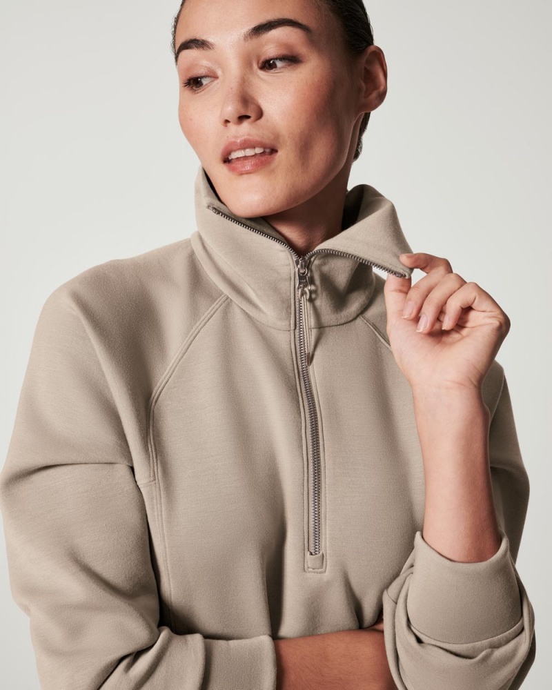 Topy Spanx AirEssentials Half Zip Béžový | 2517608-UY