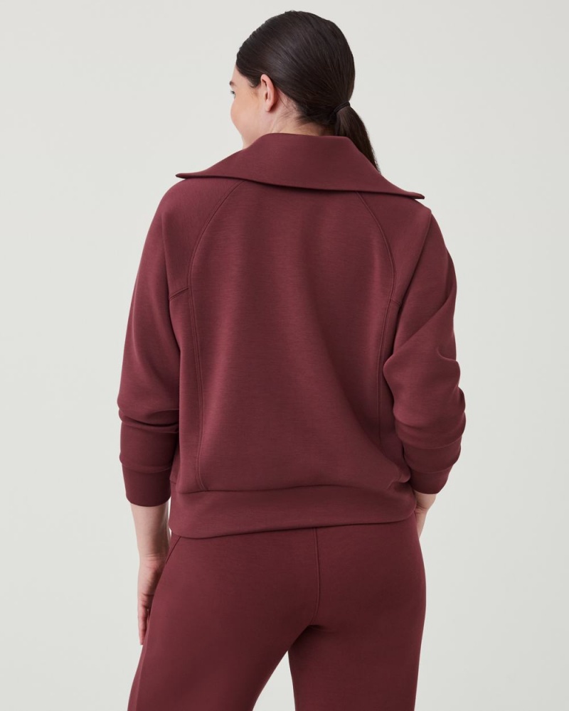Topy Spanx AirEssentials Half Zip Hnědé | 8536704-WR