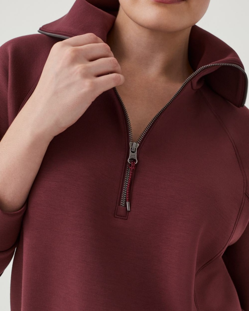 Topy Spanx AirEssentials Half Zip Hnědé | 8536704-WR