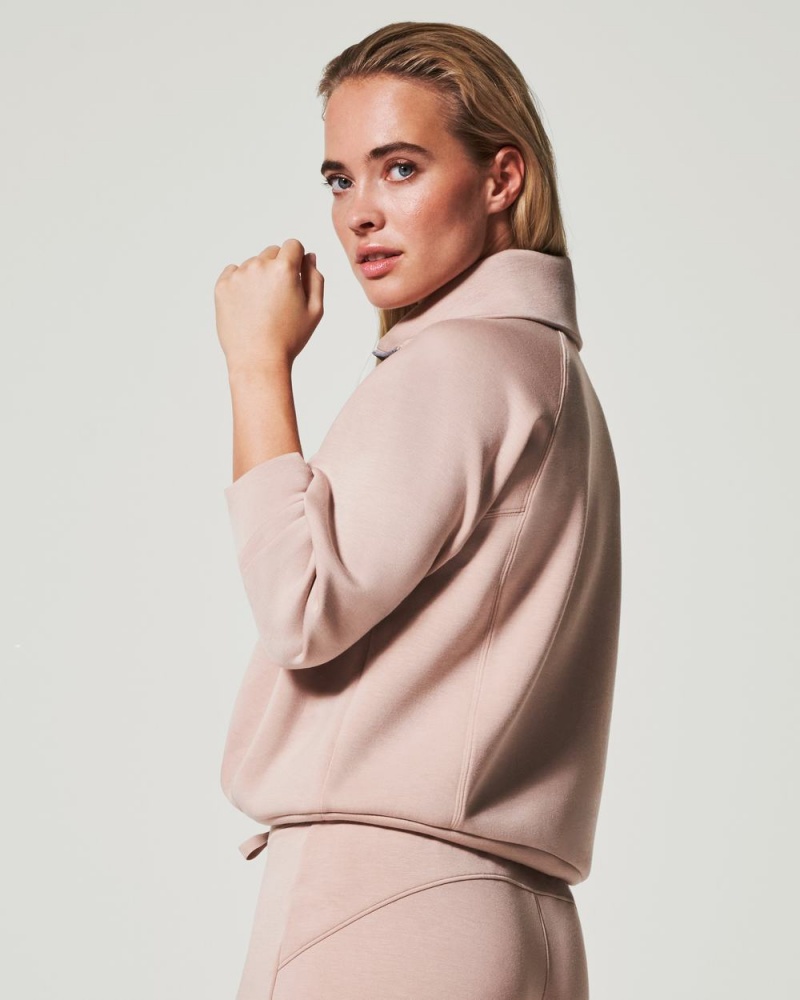 Topy Spanx AirEssentials Half Zip Růžové | 3986402-SY