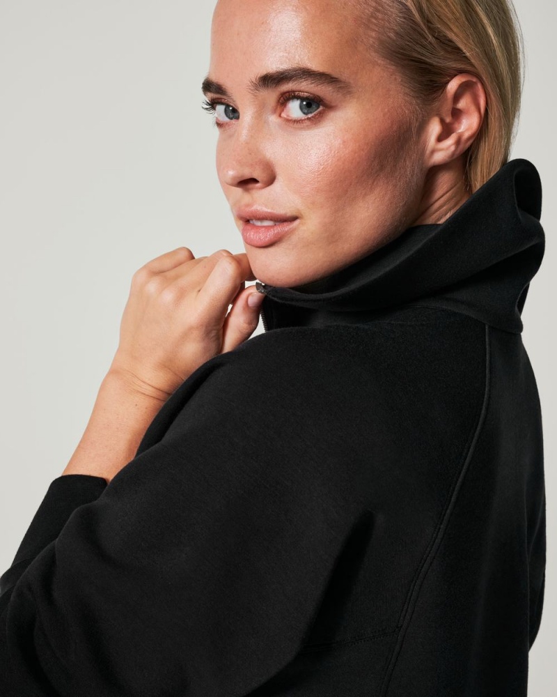 Topy Spanx AirEssentials Half Zip Černé | 6281397-UH