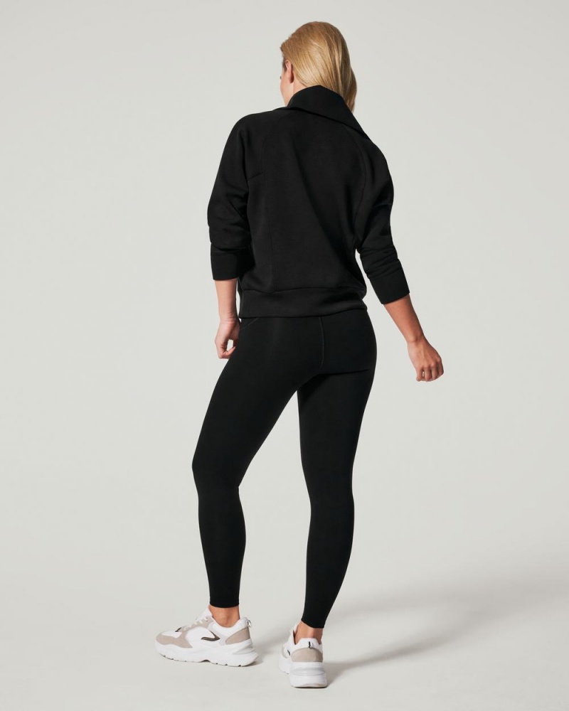 Topy Spanx AirEssentials Half Zip Černé | 6281397-UH