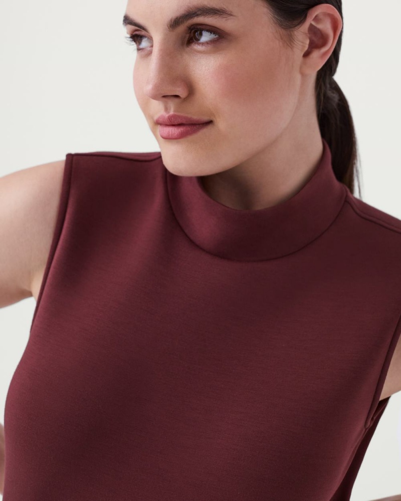 Topy Spanx AirEssentials Mock Neck Hnědé | 5931680-SL