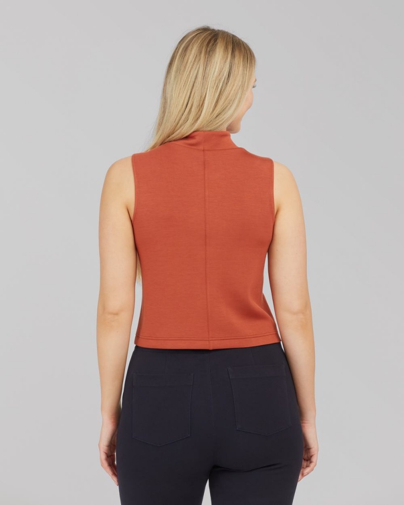 Topy Spanx AirEssentials Mock Neck Červené | 7643290-CH
