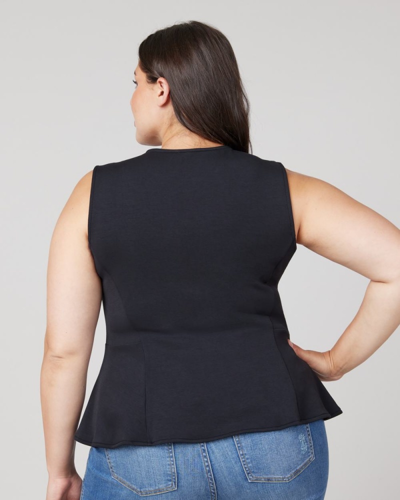 Topy Spanx AirEssentials Peplum ‘At-the-Hip’ Černé | 4703268-LK