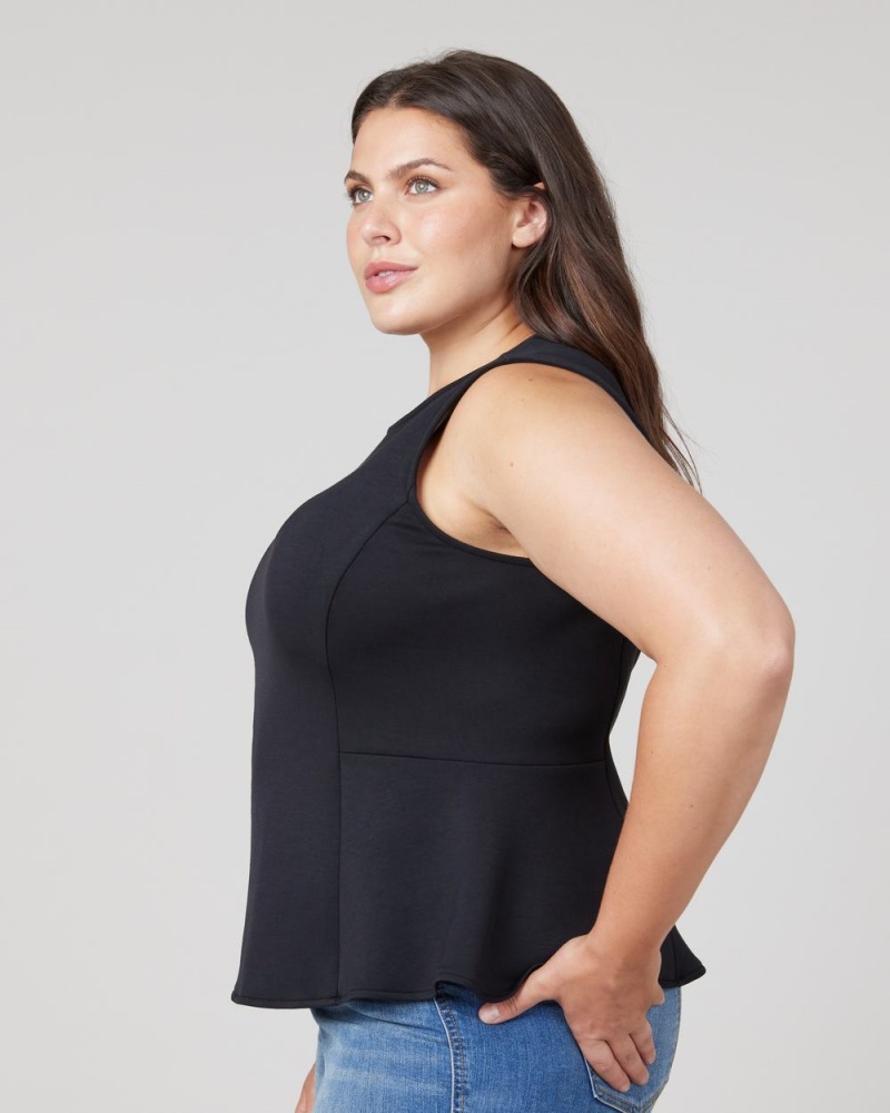 Topy Spanx AirEssentials Peplum ‘At-the-Hip’ Černé | 4703268-LK