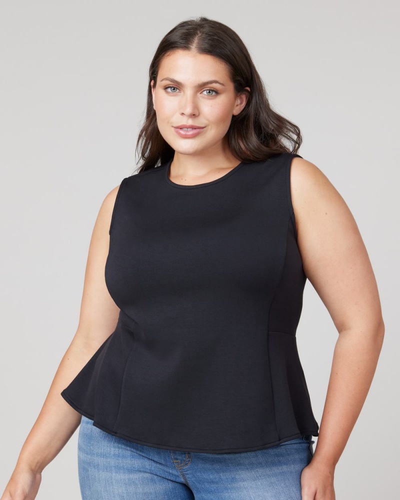 Topy Spanx AirEssentials Peplum ‘At-the-Hip’ Černé | 4703268-LK