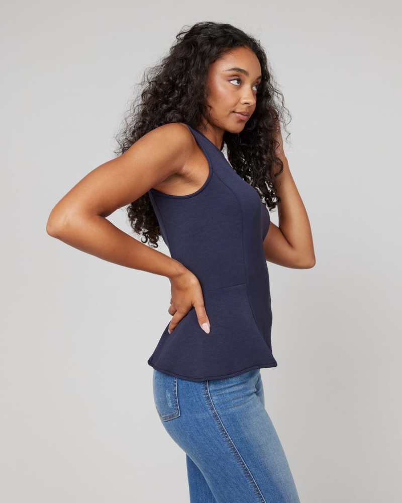 Topy Spanx AirEssentials Peplum ‘At-the-Hip’ Tmavě Blankyt | 0758324-TH
