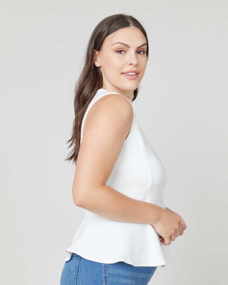 Topy Spanx AirEssentials Peplum ‘At-the-Hip’ Bílé | 2309754-UZ