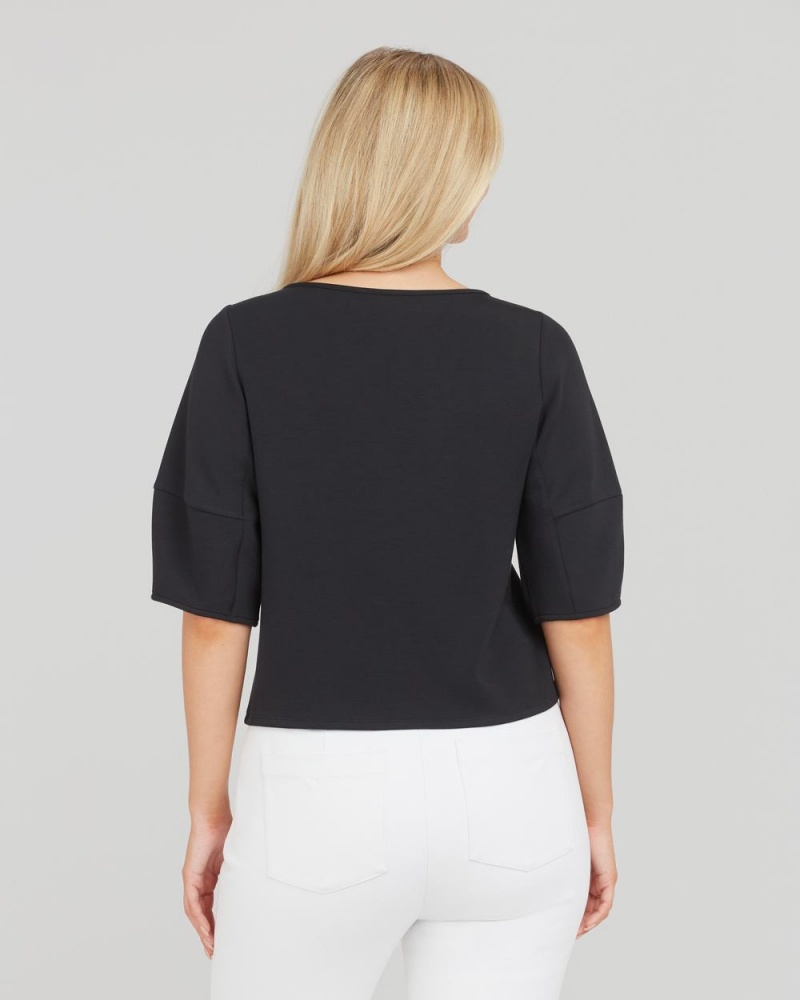 Topy Spanx AirEssentials Puff Sleeve ‘At-the-Hip’ Černé | 7251869-LJ