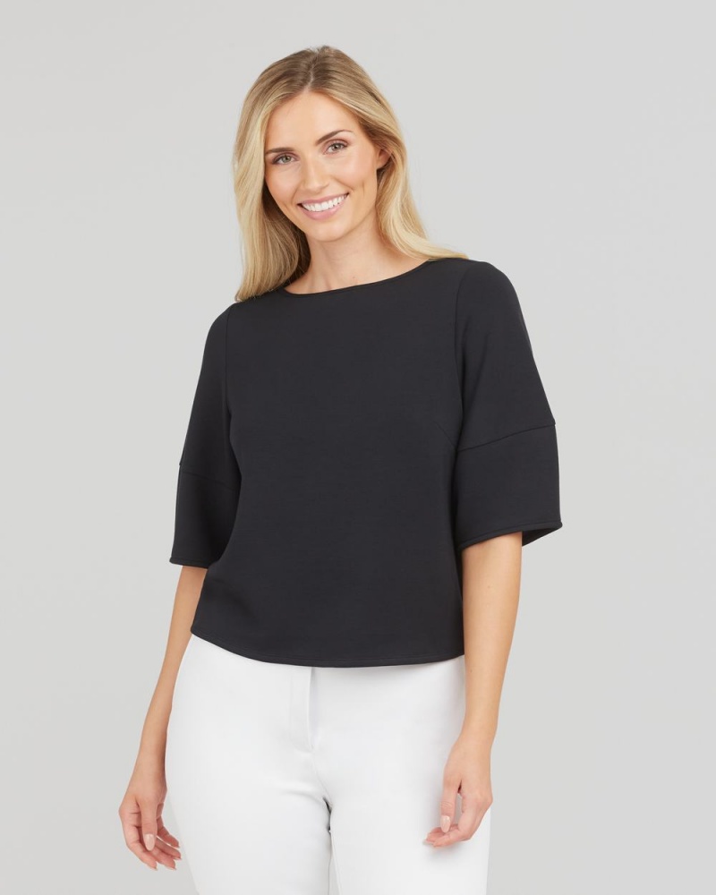Topy Spanx AirEssentials Puff Sleeve ‘At-the-Hip’ Černé | 7251869-LJ
