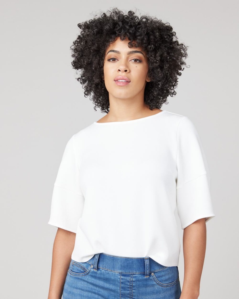 Topy Spanx AirEssentials Puff Sleeve ‘At-the-Hip’ Bílé | 2768419-JR