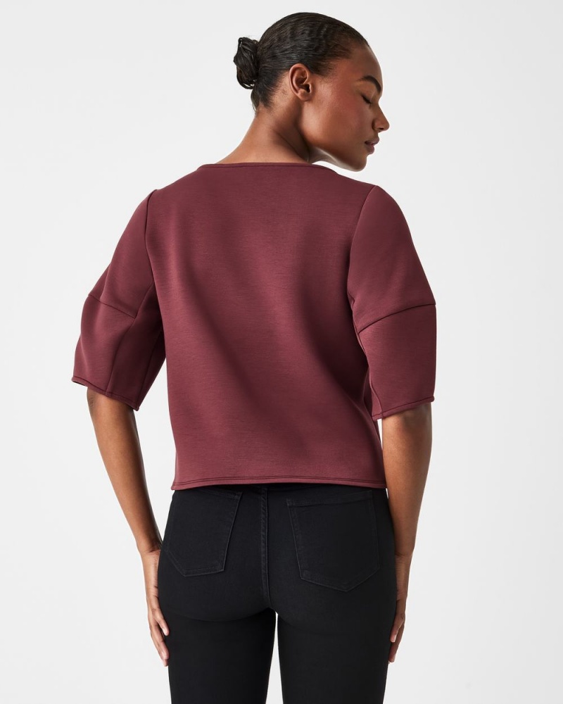 Topy Spanx AirEssentials Puff Sleeve ‘At-the-Hip’ Hnědé | 7042318-UX