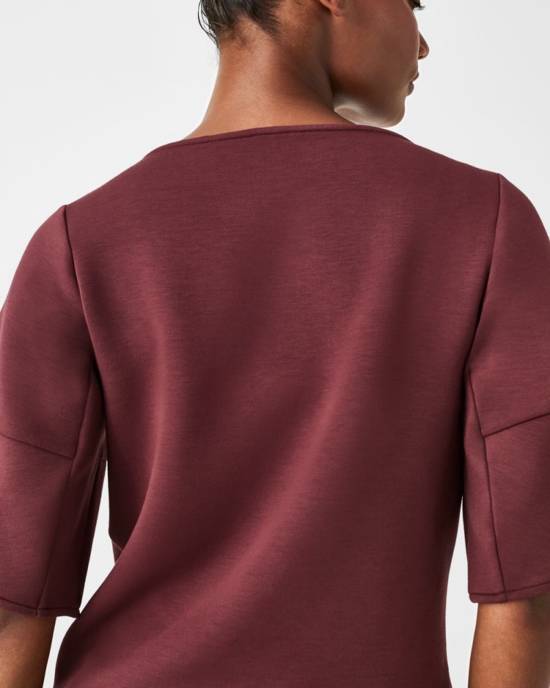 Topy Spanx AirEssentials Puff Sleeve ‘At-the-Hip’ Hnědé | 7042318-UX