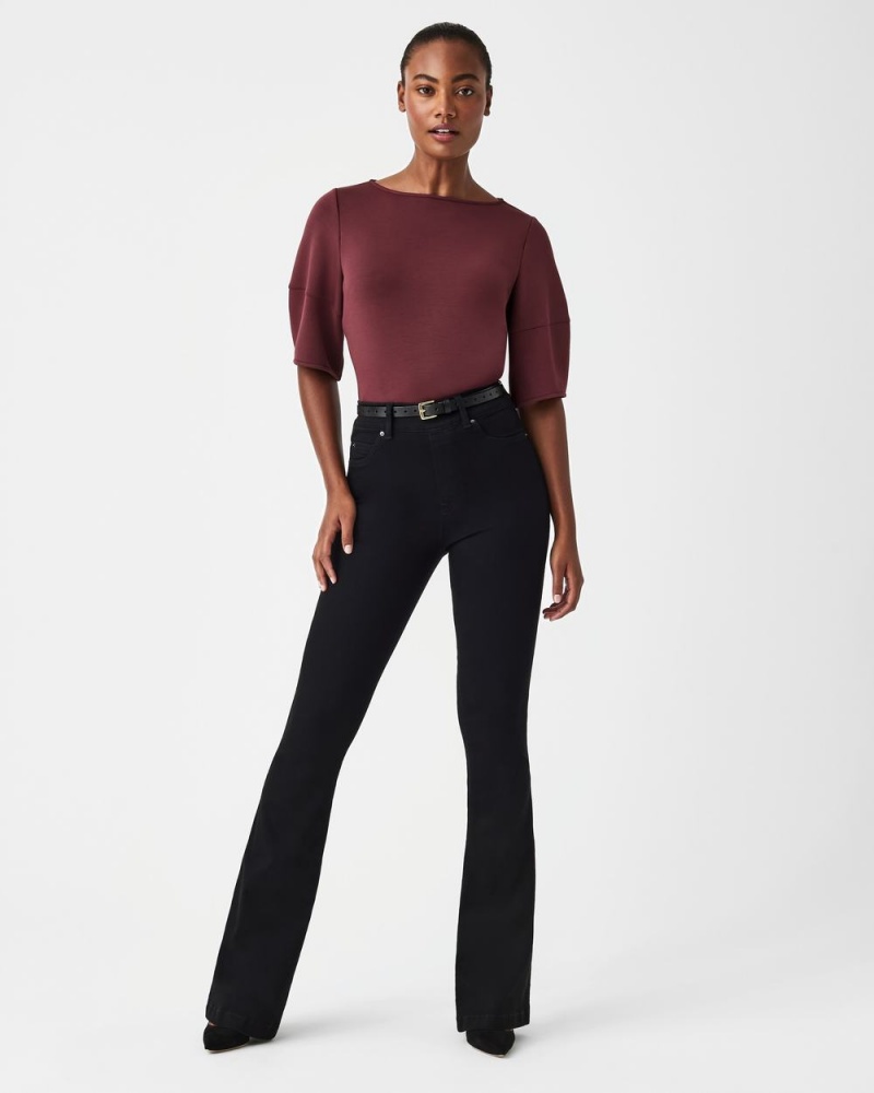 Topy Spanx AirEssentials Puff Sleeve ‘At-the-Hip’ Hnědé | 7042318-UX