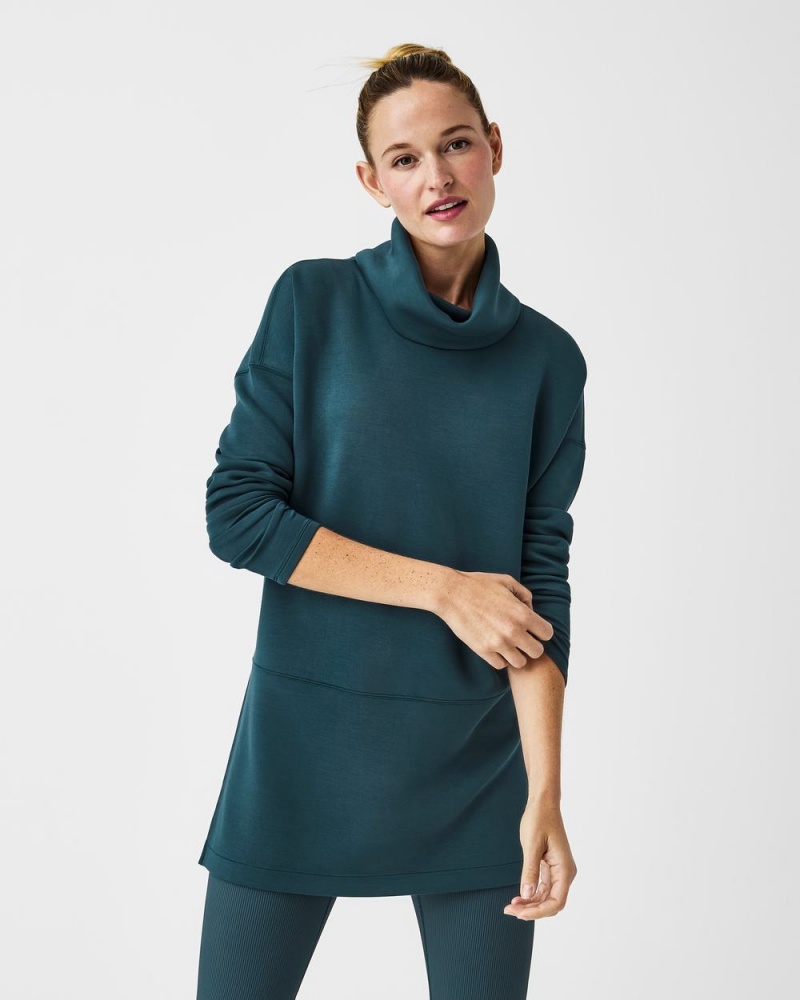 Topy Spanx AirEssentials Turtleneck Tunic Tmavě Blankyt | 6134807-CO