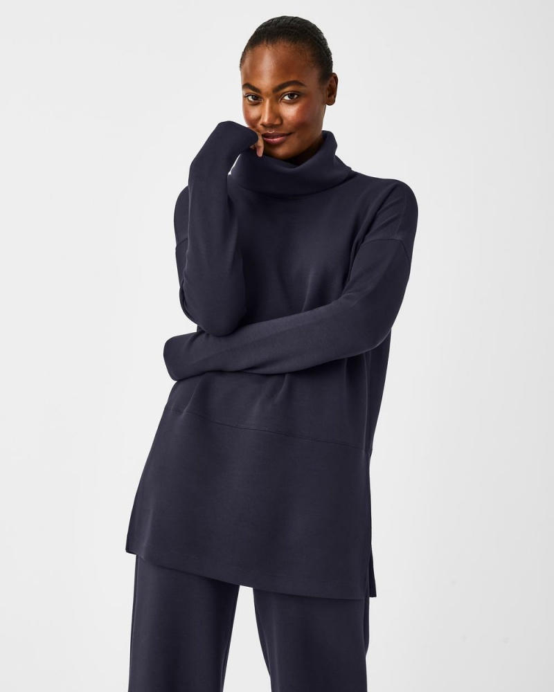 Topy Spanx AirEssentials Turtleneck Tunic Tmavě Blankyt | 1276503-JK