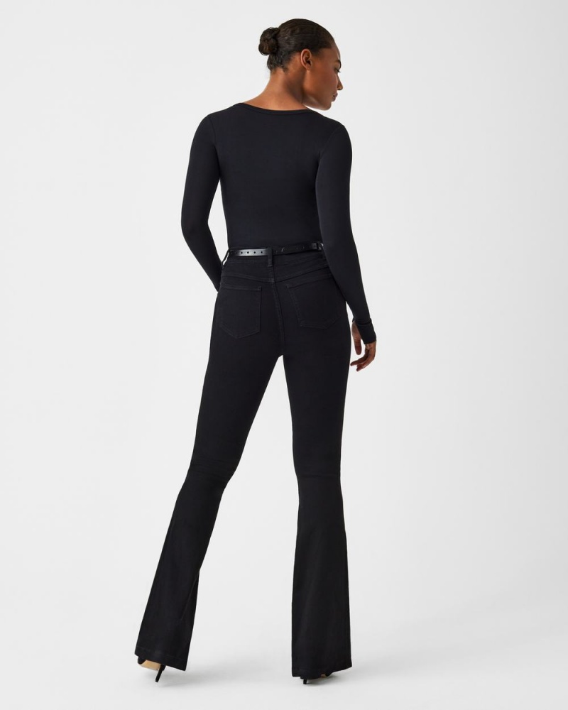 Topy Spanx Better Base Long Sleeve Crew Černé | 1687039-OB