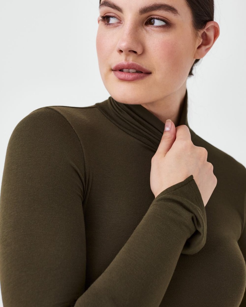 Topy Spanx Better Base Long Sleeve Turtleneck Zelene | 1253986-GE