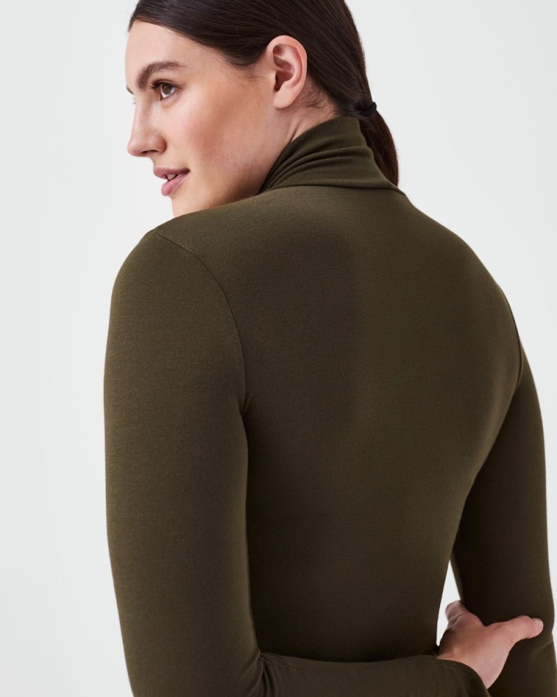 Topy Spanx Better Base Long Sleeve Turtleneck Zelene | 1253986-GE