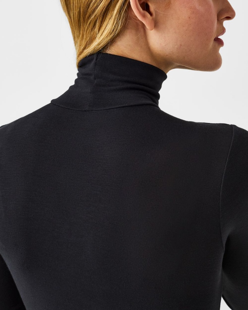 Topy Spanx Better Base Long Sleeve Turtleneck Černé | 4196032-VP