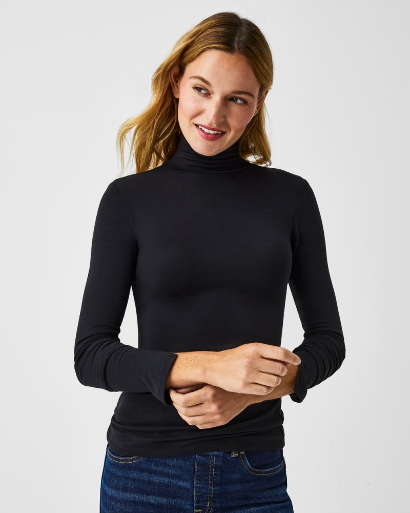 Topy Spanx Better Base Long Sleeve Turtleneck Černé | 4196032-VP