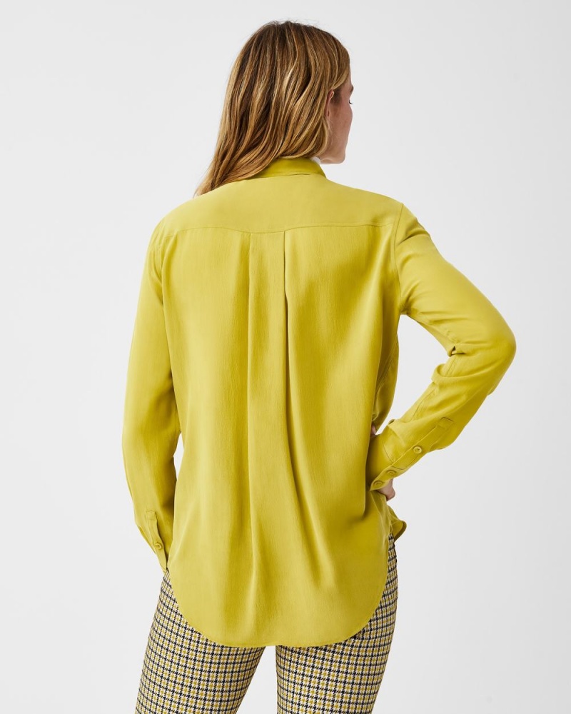 Topy Spanx Low Maintenance Silk Button Down Světle Zelene | 6742395-WT