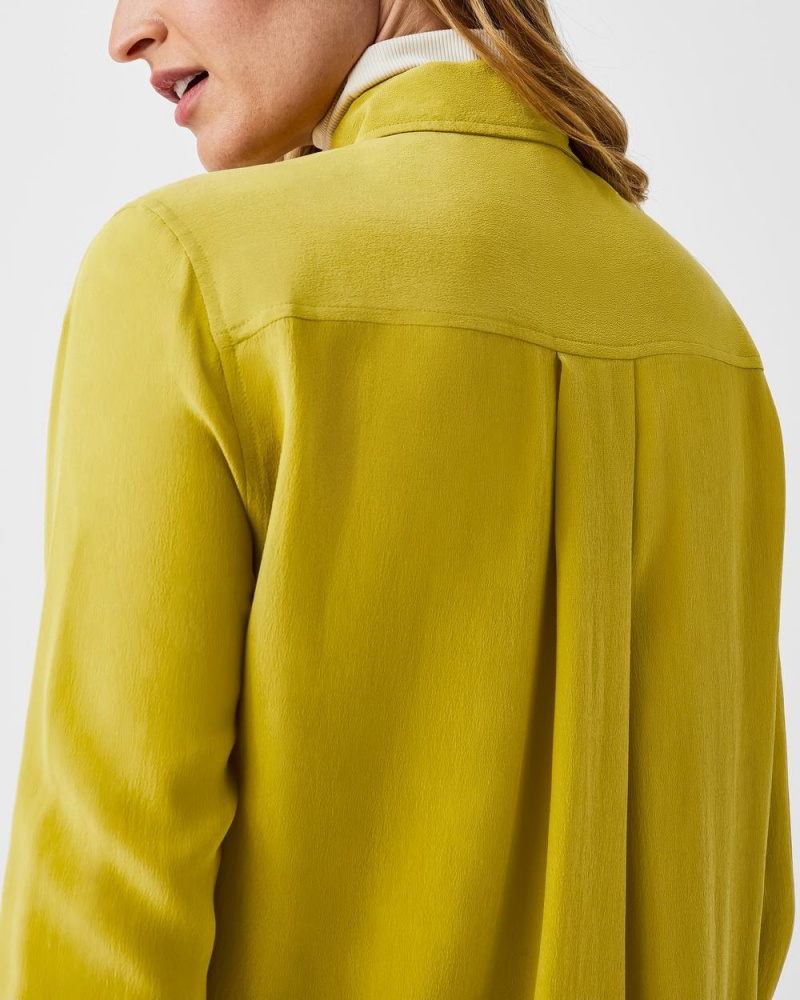 Topy Spanx Low Maintenance Silk Button Down Světle Zelene | 6742395-WT