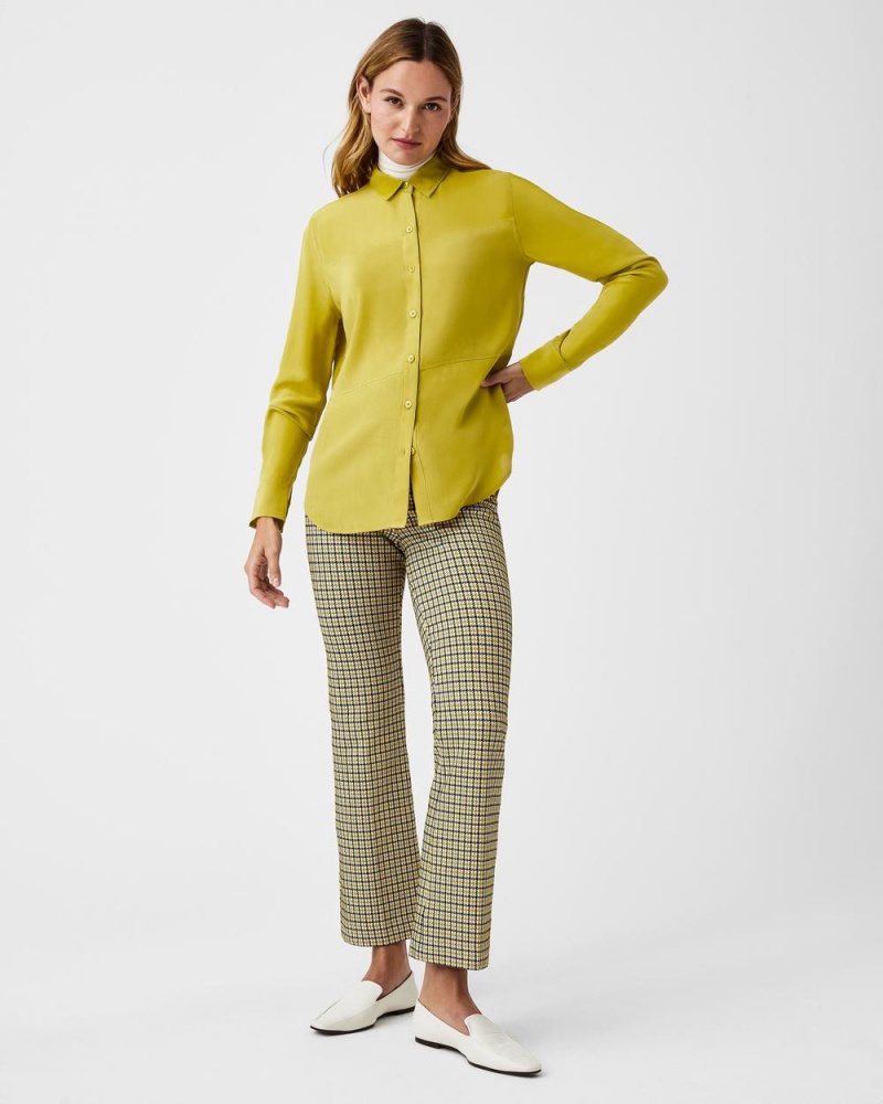 Topy Spanx Low Maintenance Silk Button Down Světle Zelene | 6742395-WT