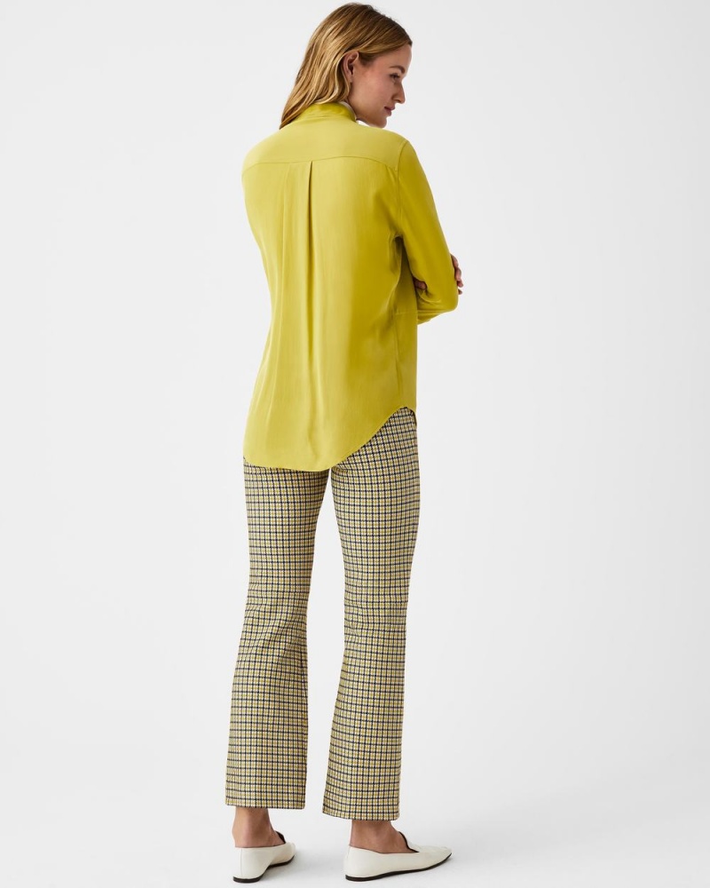 Topy Spanx Low Maintenance Silk Button Down Světle Zelene | 6742395-WT