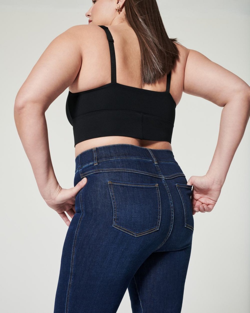 Topy Spanx Ponte Square Neck Crop Černé | 2139850-MQ