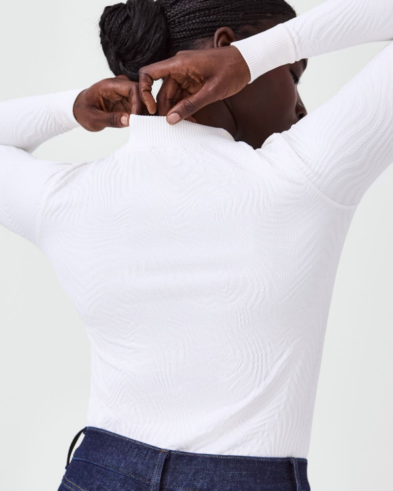 Topy Spanx Seamless Swirl Long Sleeve Shirt Bílé | 6092351-SW