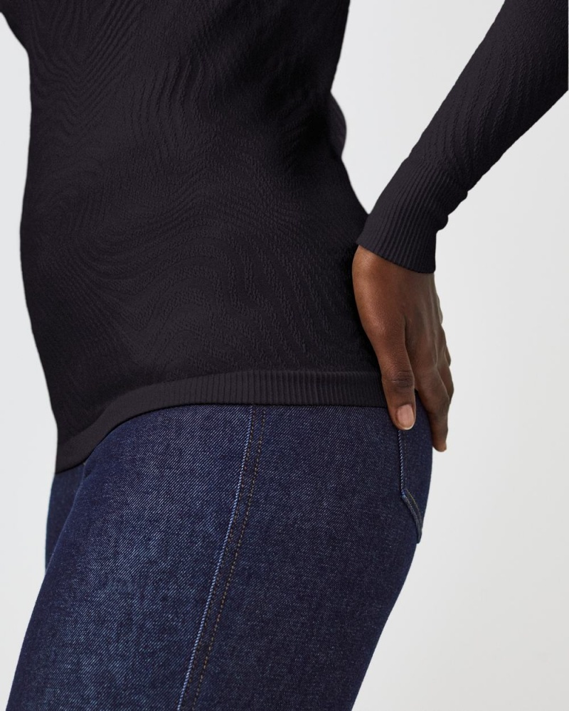 Topy Spanx Seamless Swirl Long Sleeve Shirt Černé | 4629817-TN