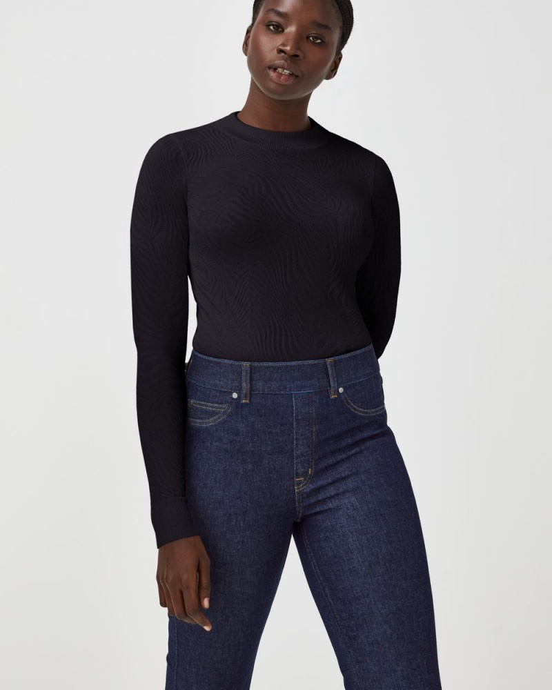 Topy Spanx Seamless Swirl Long Sleeve Shirt Černé | 4629817-TN