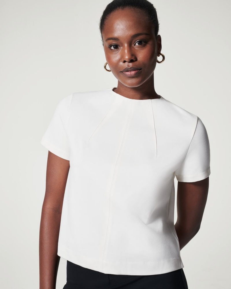 Topy Spanx The Perfect Funnel Neck Bílé | 1485063-AO