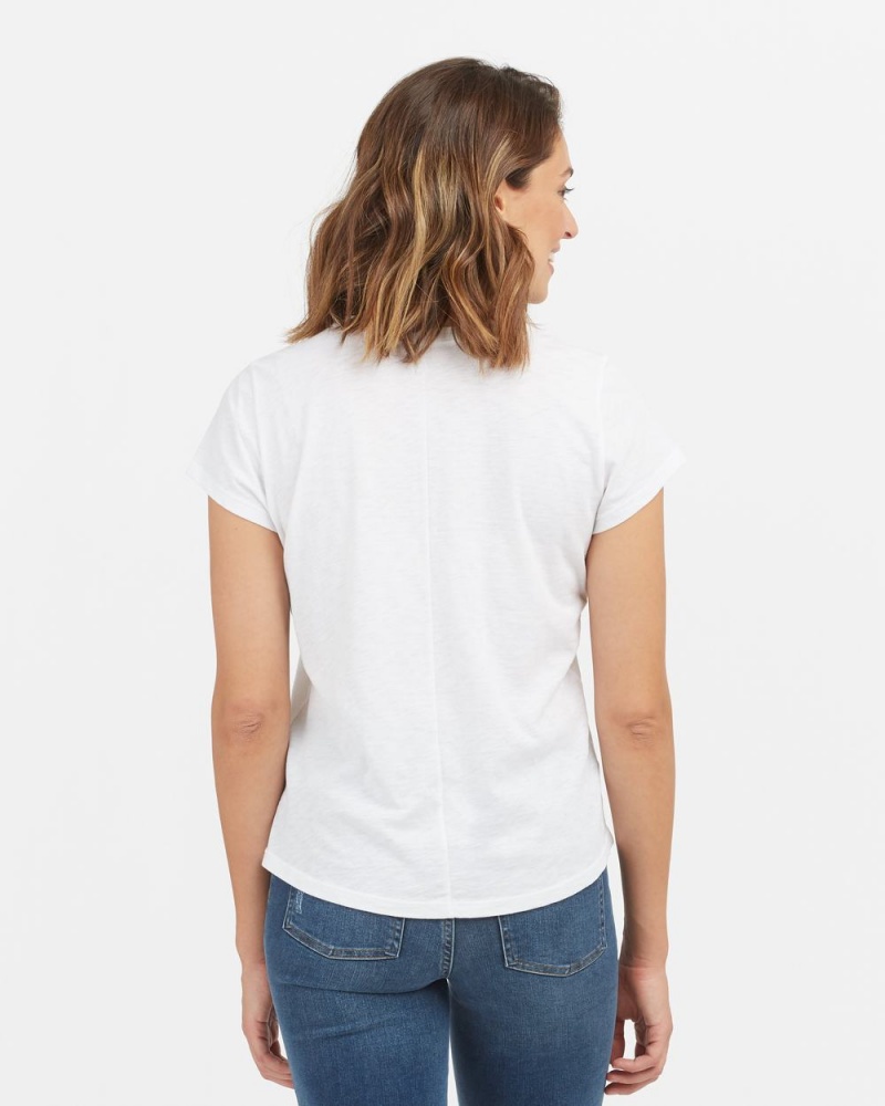 Tričko Spanx Pima Bavlněné Embroidered Grafická Bílé | 0643821-LG
