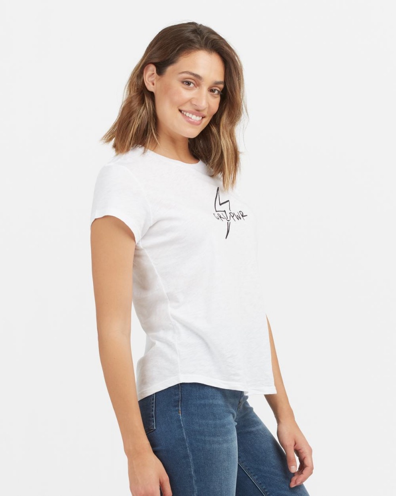 Tričko Spanx Pima Bavlněné Embroidered Grafická Bílé | 0643821-LG