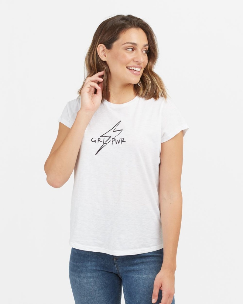 Tričko Spanx Pima Bavlněné Embroidered Grafická Bílé | 0643821-LG