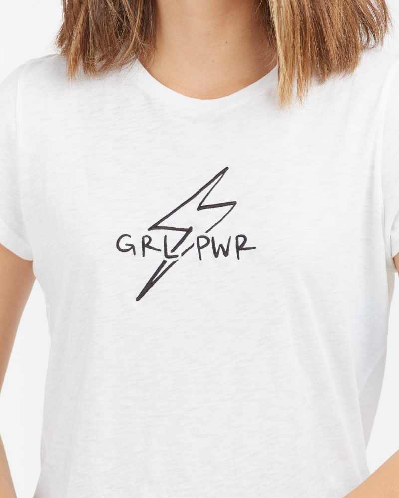 Tričko Spanx Pima Bavlněné Embroidered Grafická Bílé | 0643821-LG