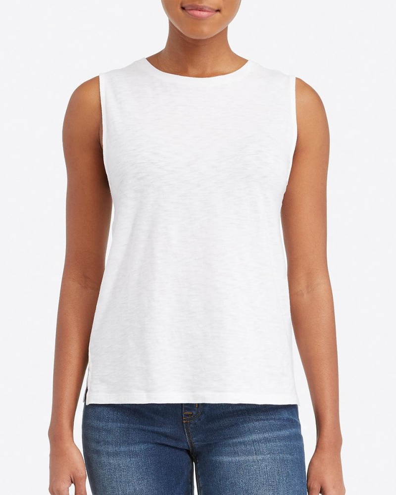 Tričko Spanx Pima Bavlněné Muscle Bílé | 3091765-TF