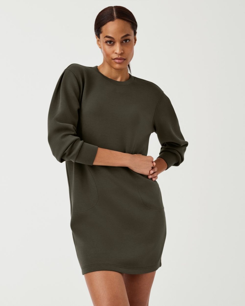 Šaty Spanx AirEssentials Crew Neck Olivy Zelené | 2179048-AY