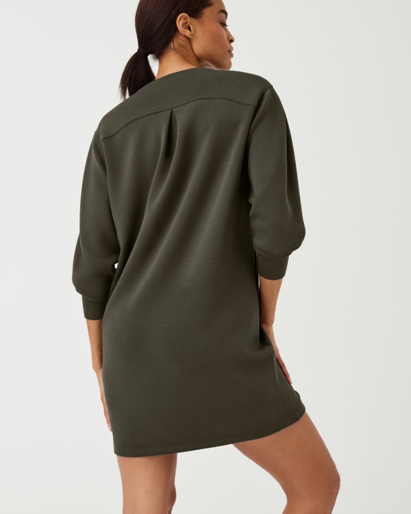 Šaty Spanx AirEssentials Crew Neck Olivy Zelené | 2179048-AY