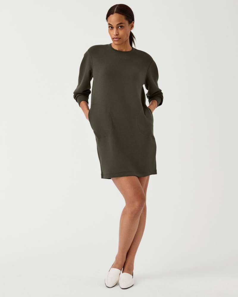 Šaty Spanx AirEssentials Crew Neck Olivy Zelené | 2179048-AY