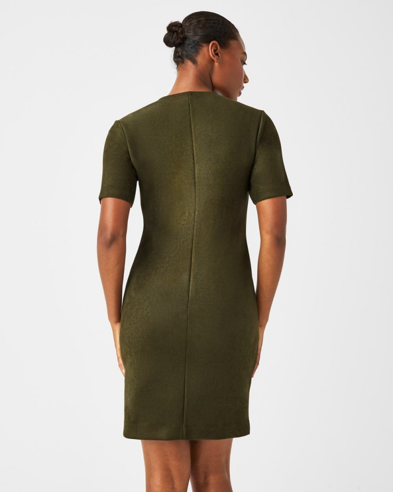 Šaty Spanx Faux Semišové Column Zelene | 4590173-HS