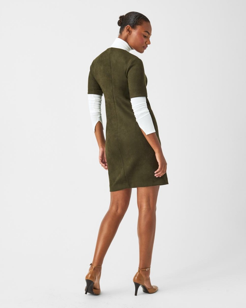Šaty Spanx Faux Semišové Column Zelene | 4590173-HS