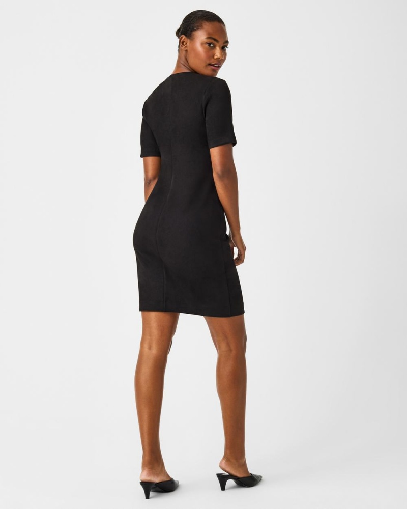 Šaty Spanx Faux Semišové Column Černé | 5162409-YL