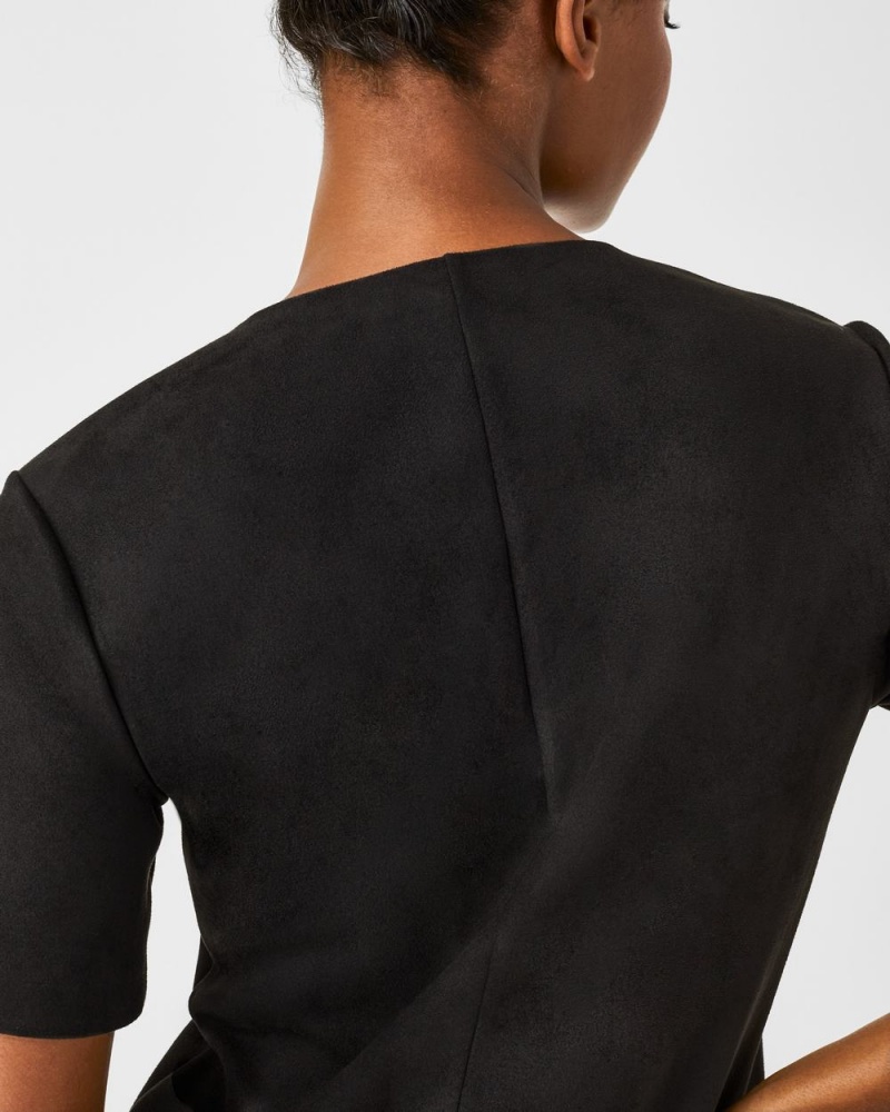 Šaty Spanx Faux Semišové Column Černé | 5162409-YL