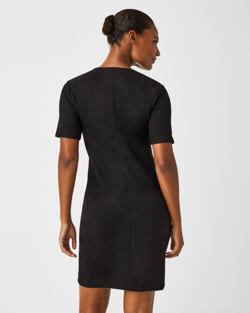 Šaty Spanx Faux Semišové Column Černé | 5162409-YL